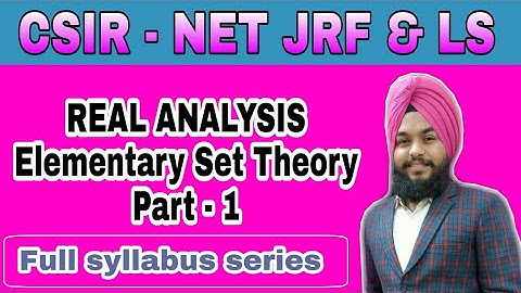 Real Analysis || Elemantary Set theory || CSIR- NET || Elementary set theory for NET JRF
