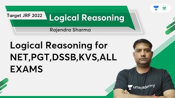 Logical Reasoning for NET,PGT,DSSB,KVS,ALL EXAMS | | Rajendra Kumar Sharma | TARGET JRF 2022