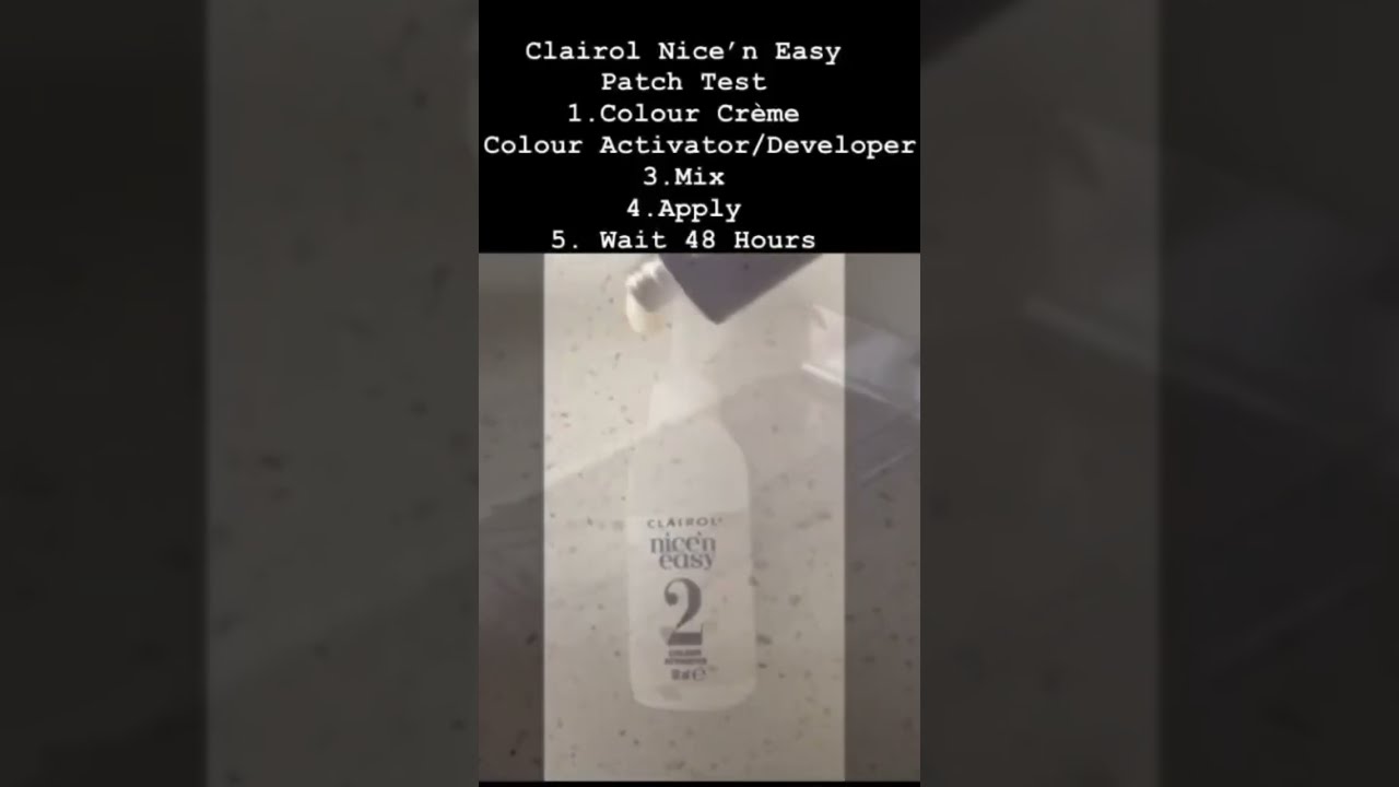Clairol Nice N Easy Permanent Hair Dye Patch Test Always Read The Instructions Shortsyoutube