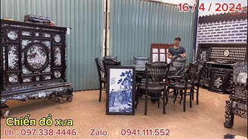 19/4/2025 bàn ghế ăn rẻ quạt, tủ thờ cẩn ốc, tủ bầy đồ, tranh sứ, kệ tivi, tranh chữ đức lộc thọ