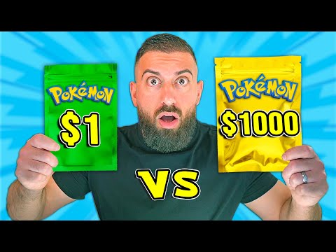 видео: $1 Vs $1,000 Pokemon Booster Pack