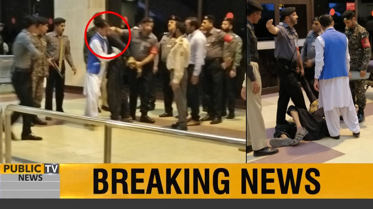 Suspect enters Karachi Airport Lounge on Motorcycle