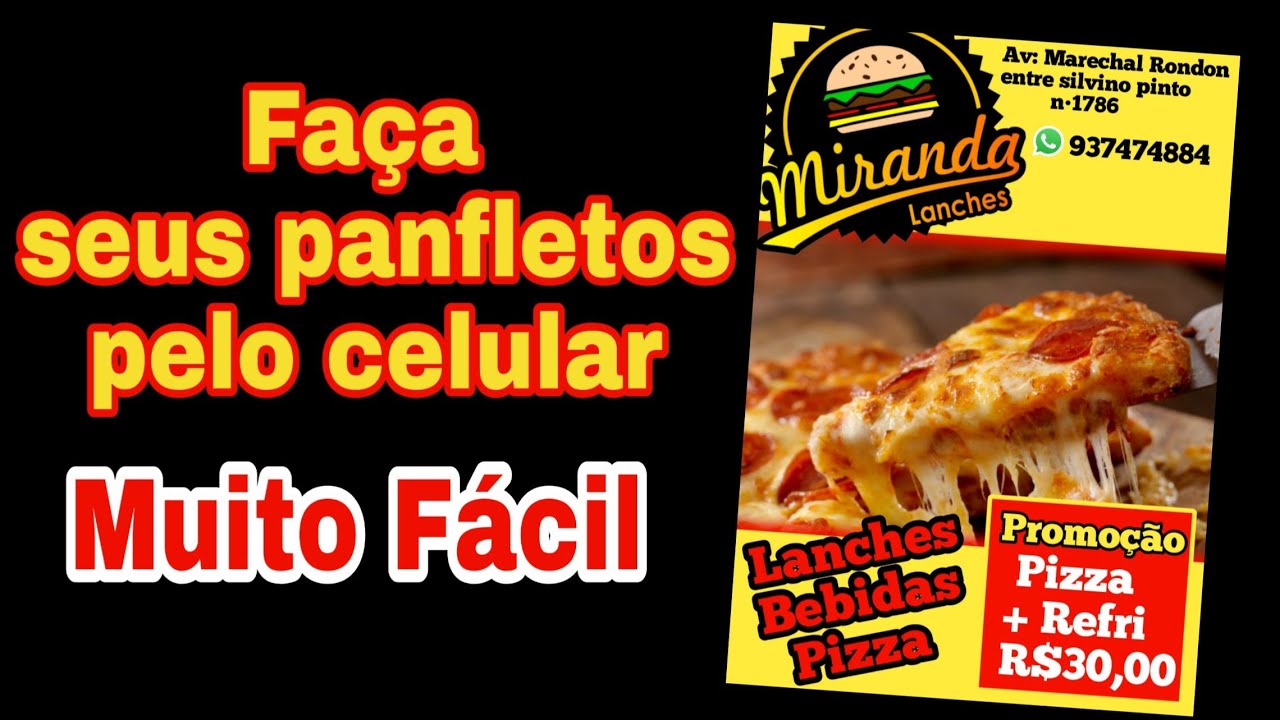 Panfleto De Pizzaria Com Fundo Preto