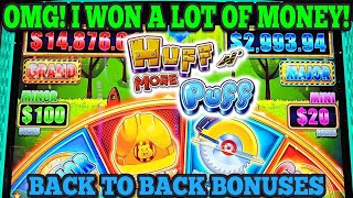 OMG! HUGE WINNING SESSION on HUFF N MORE PUFF SLOT | Las Vegas Slots #casino #slots #gambling