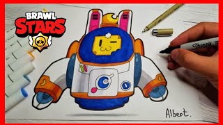 How to Draw LUNAR SPROUT from BRAWL STARS ( New Skin ) 💣🔥