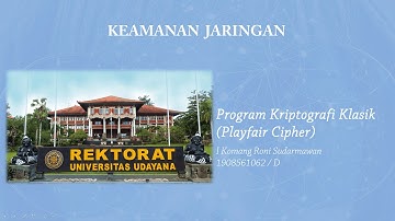 Program Bahasa C Kriptografi Klasik ( Playfair Cipher )