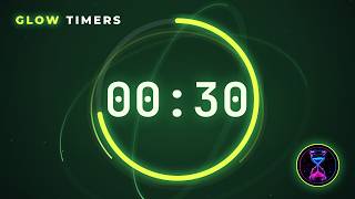 30 Second Timer with Alarm 🔔 Acid Green Gyroscope • Toxic Bloom Countdown (3-2-1 Start)