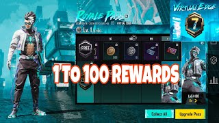 🤩 A7 ROYAL PASS IS HERE - 1 TO 100 REWARDS FIRST LOOK | LEVEL 50 UPGRADE WEAPON AND FREE REWARDS 😍