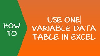 how to use one variable data table in excel