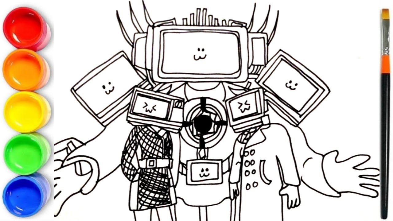 How to draw Tv Man, Tv Woman, Titan Tv Man Save Tv Man, Skibidi Toilet Drawing