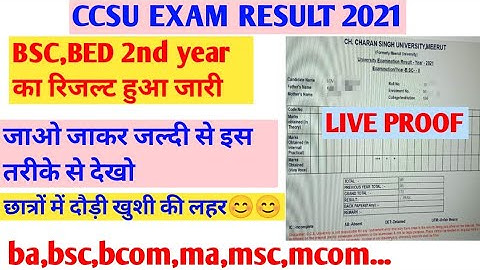 CCSU Exam result 2021||how to download ,bsc, 2nd year result 2021||ba,bsc,bcom,ma,msc,mcom,bed1,2||