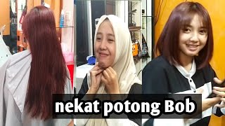 Meskipun Sayang Cewek Berjilbab Nekat Potong Rambut Panjangnya