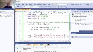 7 Stock Price Average Arrays C++