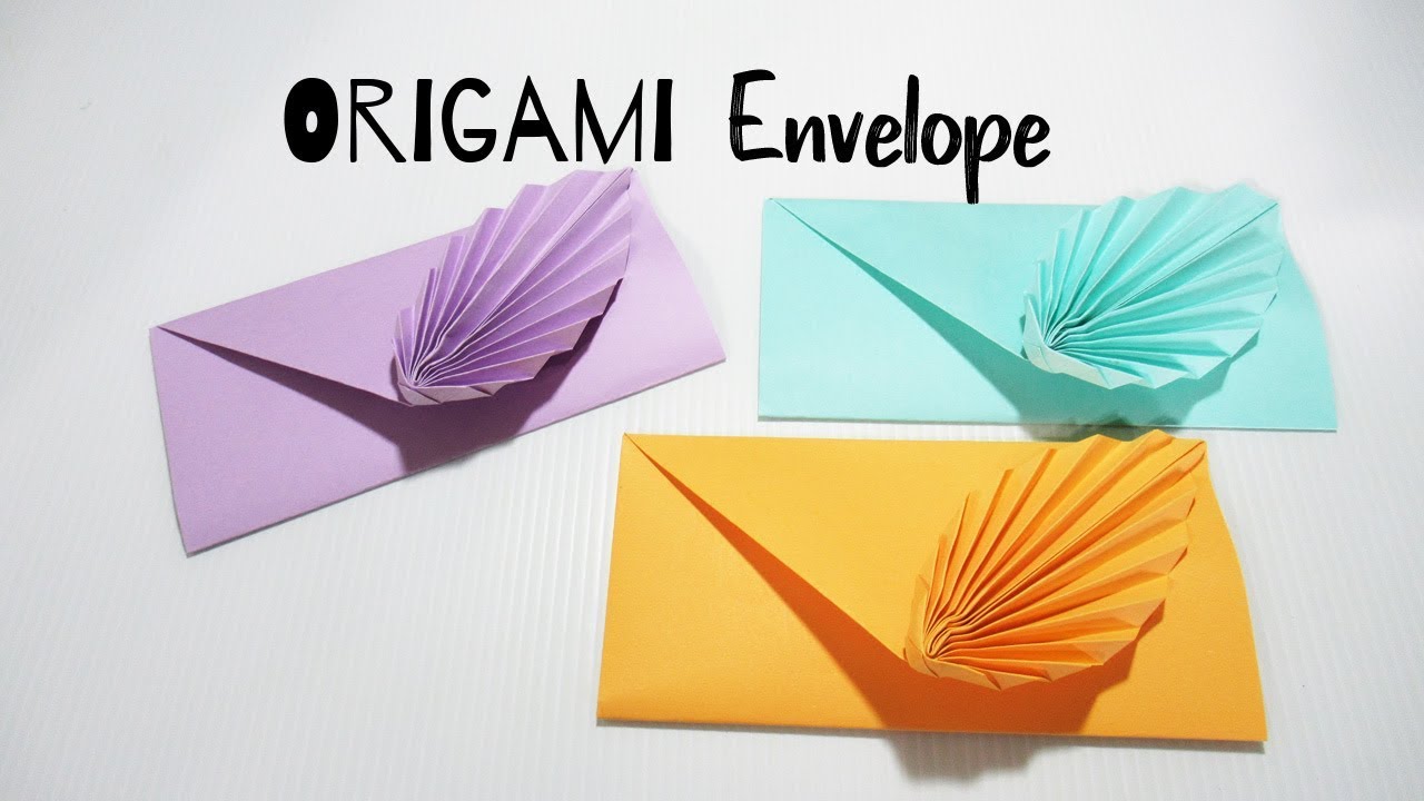 พับใบไม้  Update 2022  พับซองจดหมายติดใบไม้ #3 | Origami envelope#3 | PlaUbon