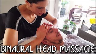 💆 Face and Head Massage - BINAURAL recording - ASMR no Talking