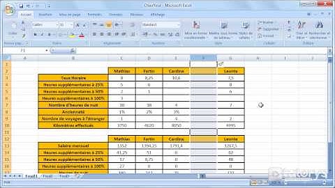 Comment insérer des colonnes dans un tableau avec Excel 2007 ?