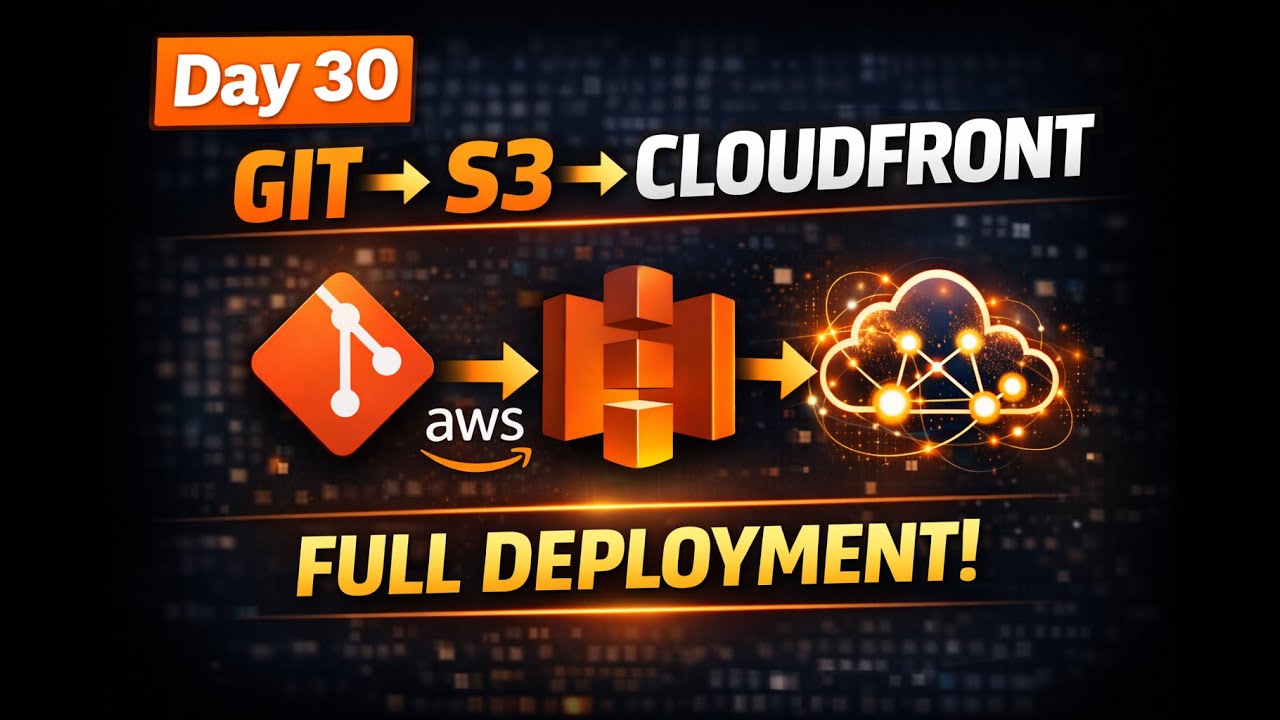 Day 30 | Git → S3 → CloudFront | Full Static Website Deployment (DevOps) | in Hindi