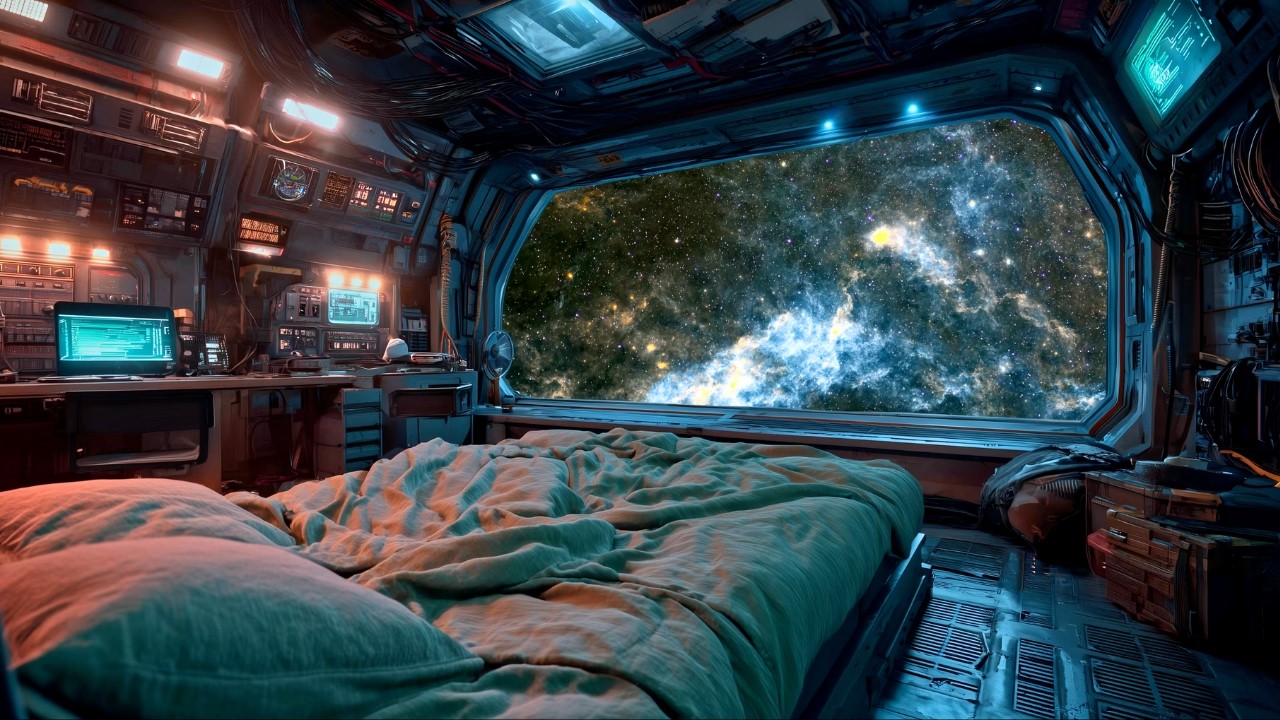 Sleeping in a Spaceship Cabin | Cozy Space Ambience & Deep Engine ...