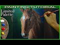 Acrylic Portrait Painting Tutorial of a Brown Horse for beginners by JM Lisondra