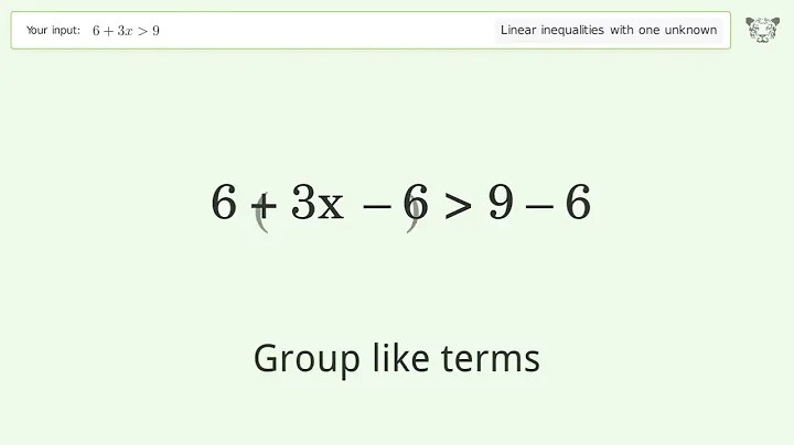Solving Linear Inequalities: 6+3x is Greater Than 9