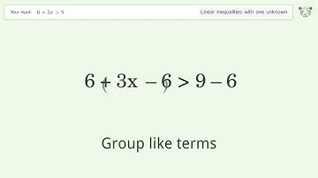 Solving Linear Inequalities: 6+3x is Greater Than 9