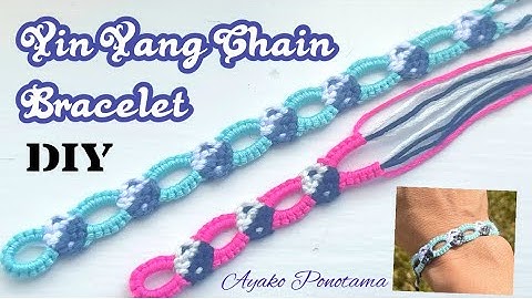 ☯️How to make a Yin Yang Chain Bracelet w/ 5 strings #originaldesign #quickdiy #embroidery #handmade