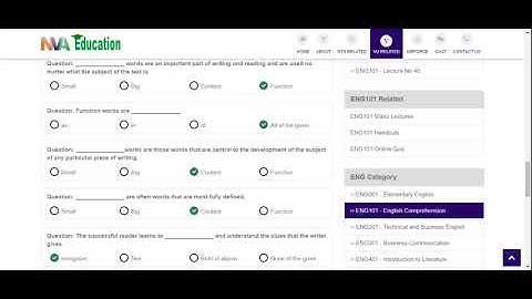ENG101 grand quiz solution 2021