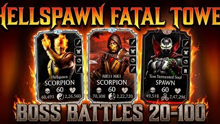 Mortal Kombat Mobile Hellspawn Fatal Tower | Boss Fight 20–100 | Easy Wins