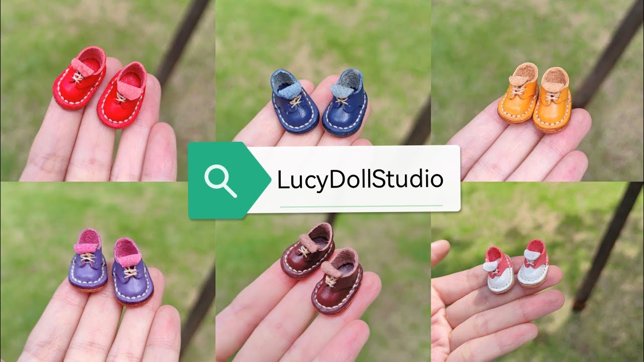 Handmade Doll Shoes,Handmade Blythe leather shoes ,Ob11 shoes DIY kit tutorial,Doll shoes