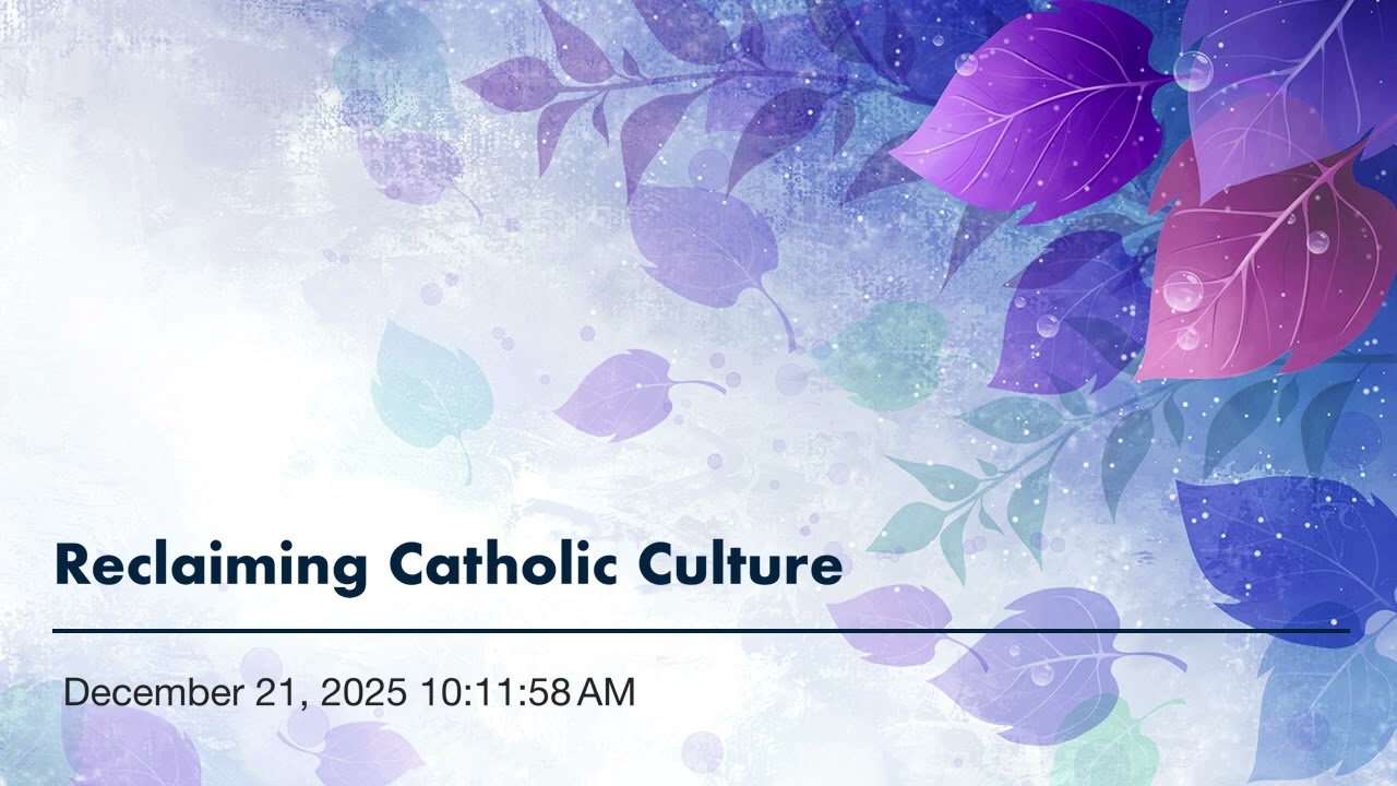 Reclaiming Catholic Culture