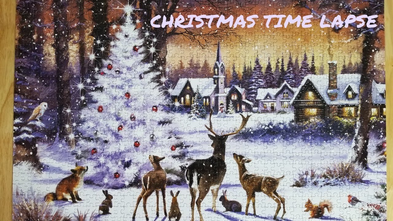 Christmas Gathering Jigsaw Puzzle Time Lapse 1000 Pieces (Oddly Satisfying)