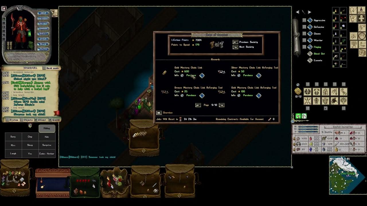 UO Outlands Basics where do chain links come from and Tome of Heroism