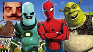 Hello Neighbor - New Secret Neighbor Shrek Alien Ben 10 Spider-Man Gameplay Walkthrough