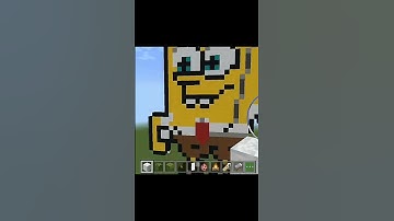 How To make a Spongebob pixel art in Minecraft #shorts #youtubeshorts #minecraft #spongebob