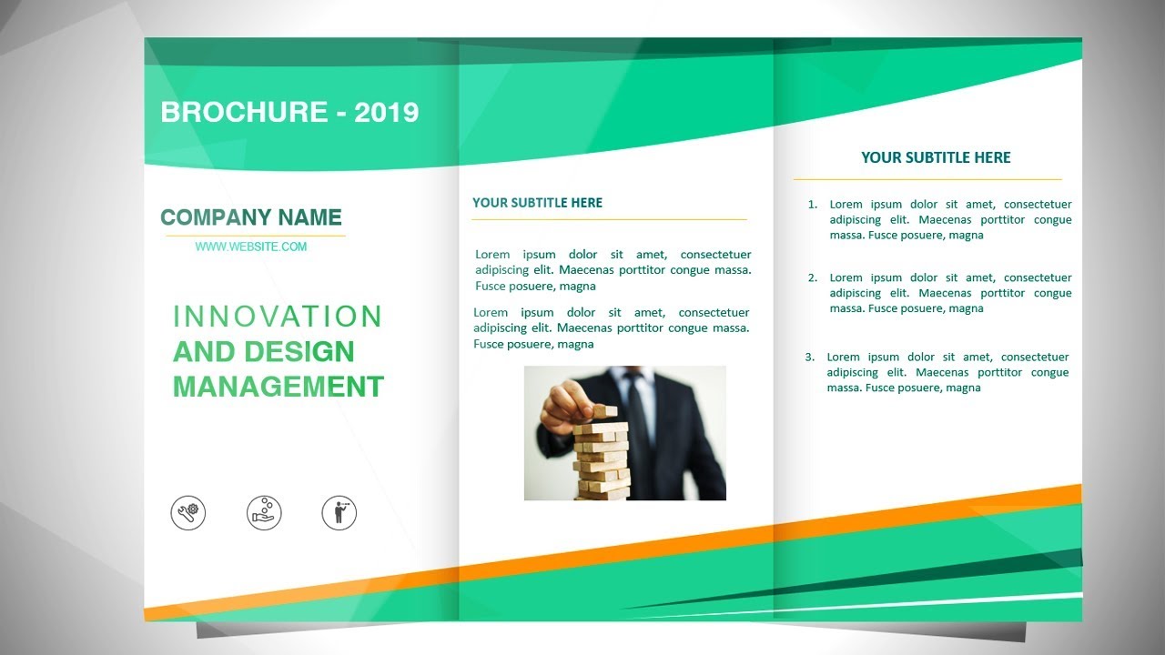 template แผ่นพับ New Update How to make a Brochure in PowerPoint - Design 4