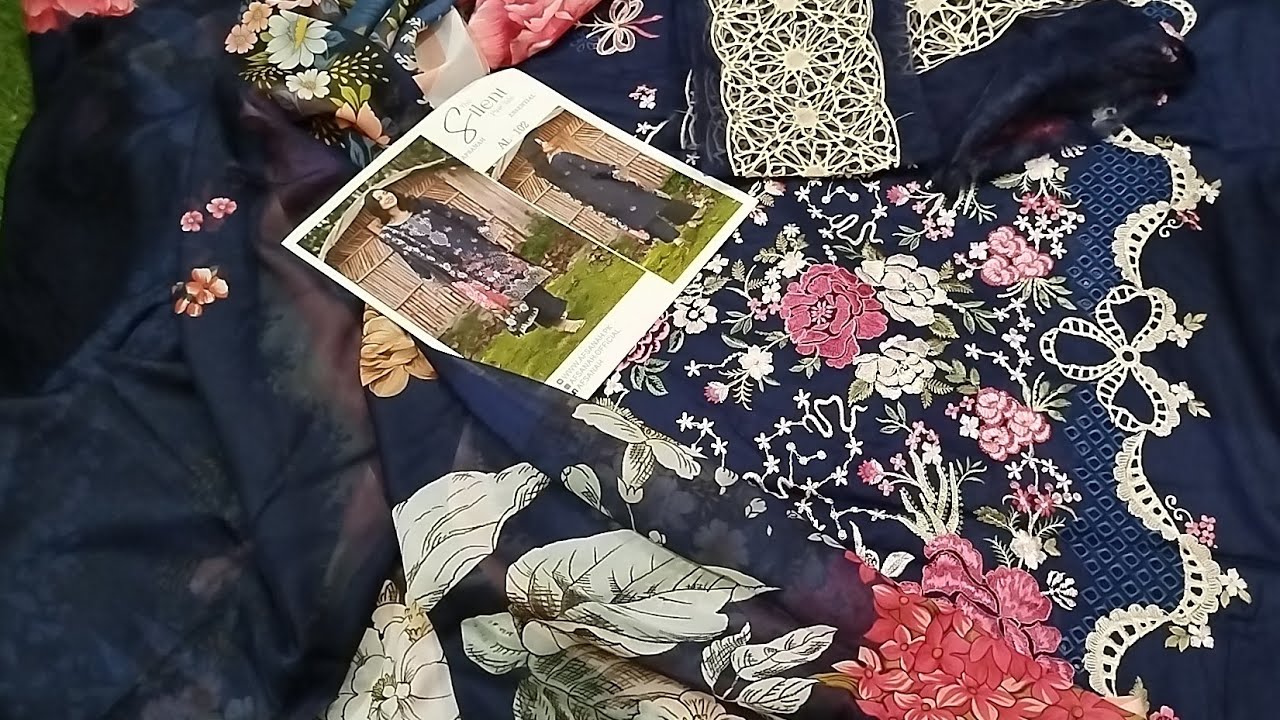 EID💕BELLS🥳 LUXURY EMBROIDERED LAWN SHIRT WD PATCHES🌸SILK N MONARK DUPATA 😍BY RAMSHA 🛍️🛍️🔥