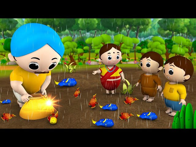 Fish Rain Hindi Story | मछलियों की बारिश हिन्दी कहानी - 3D Animated Kids Moral Stories | JOJO Kids class=