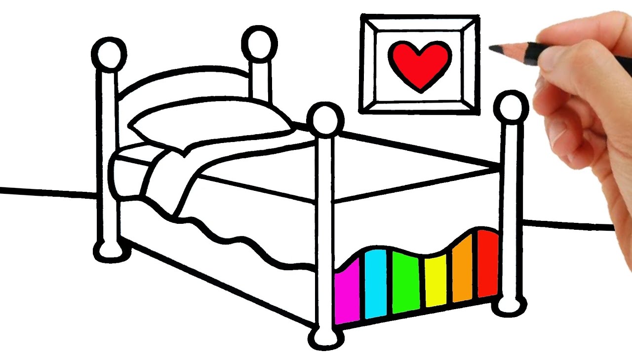 cómo dibujar un dormitorio y una cama de niña - thptnganamst.edu.vn