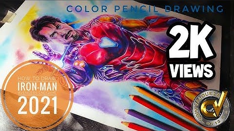 How to draw IRON MAN (Avengers-End Game) step by step using Color Pencil | Full video (HD) |cv_art13