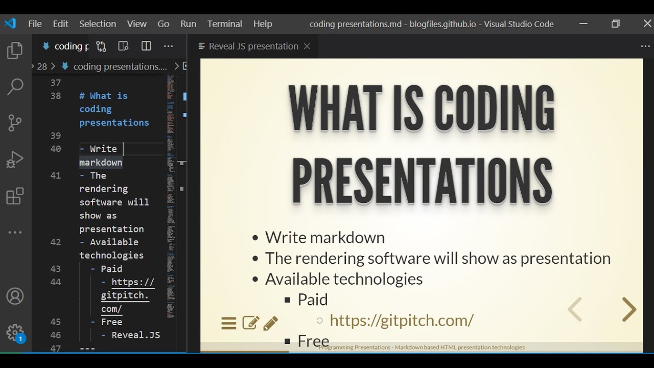 code presentation