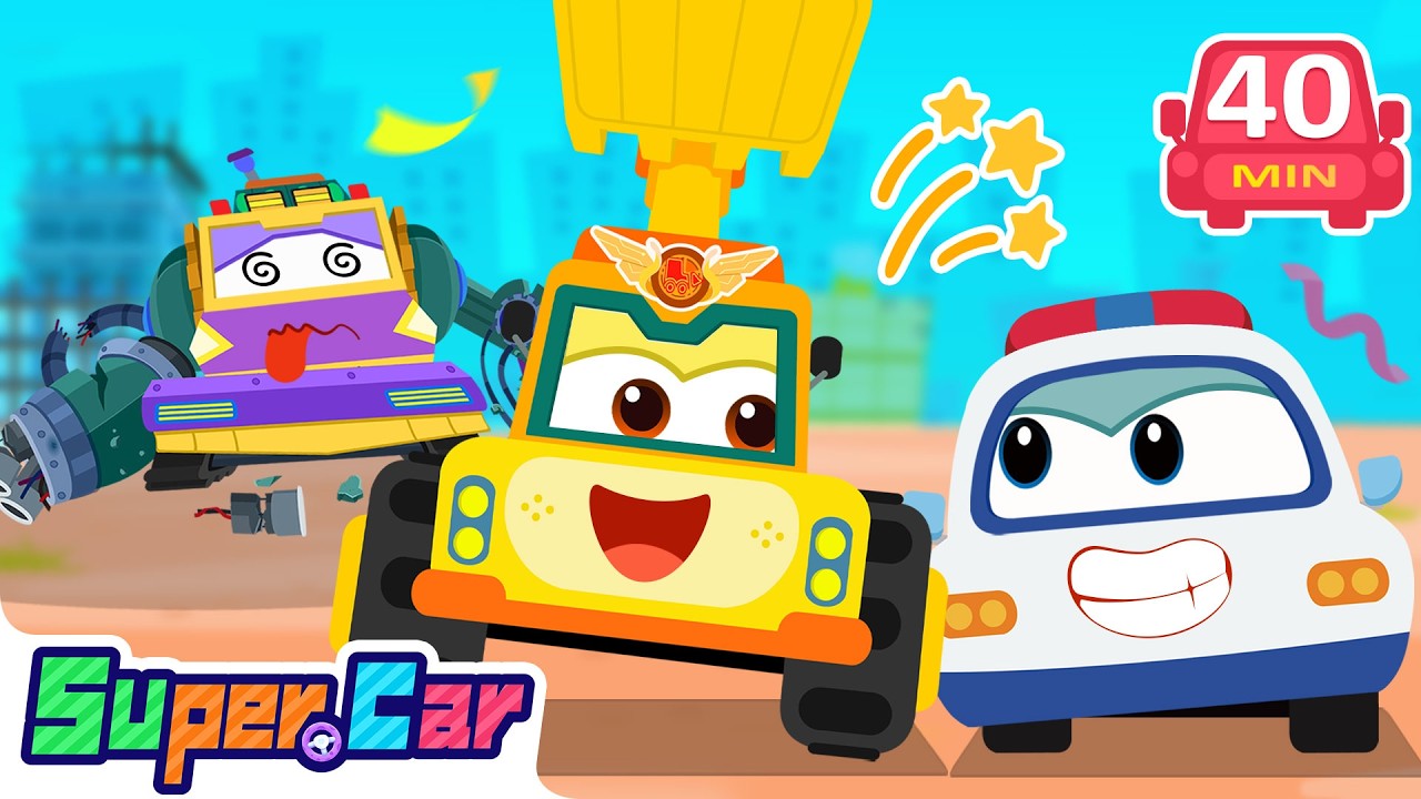 The Best Duo: Police Car & Excavator 🚜 | Rescue Cartoons & Kids Cartoons | SuperCar