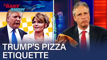 Jon Stewart Calls Out Trump's Pizza-Eating Technique | The Daily Show