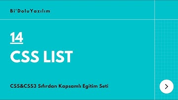 CSS Dersleri || CSS3 Dersleri -14- CSS List (Liste Özellikleri)