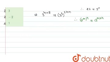 If 3^(x+8)=27^(2x+1), the value of x is  | CLASS 14 | POWER, INDICES AND SURDS | MATHS | Doubtnu...
