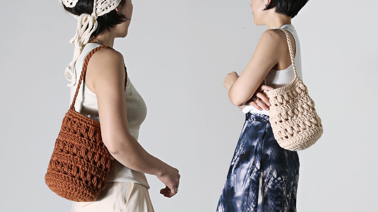 넉넉한 수납과 내추럴한 쉐입, ‘크레스포 버킷백’ | 코바늘 퍼프스티치 가방뜨기 (puff stitch)