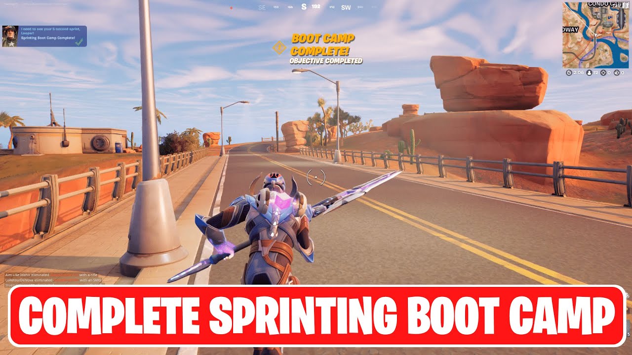 Complete the Sprinting Boot Camp in Fortnite - Recruit Training Quests