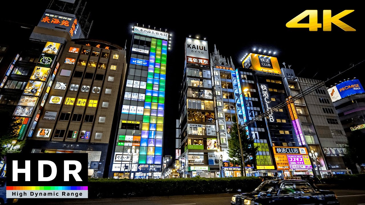 4K HDRNight Walk From Shibuya to Shinjuku   Japan Walking Tour