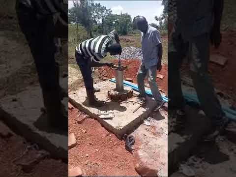 The fourth part of the final stages of borehole construction with Rashid Wafula Memorial Aid.