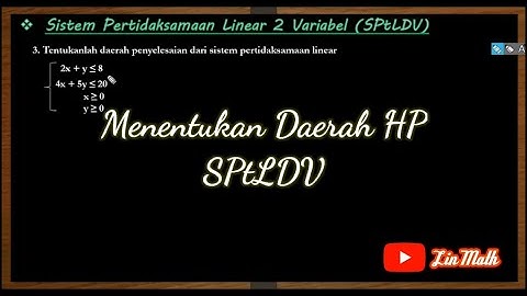 Menentukan daerah penyelesaian sistem pertidaksamaan linear dua variabel no 3