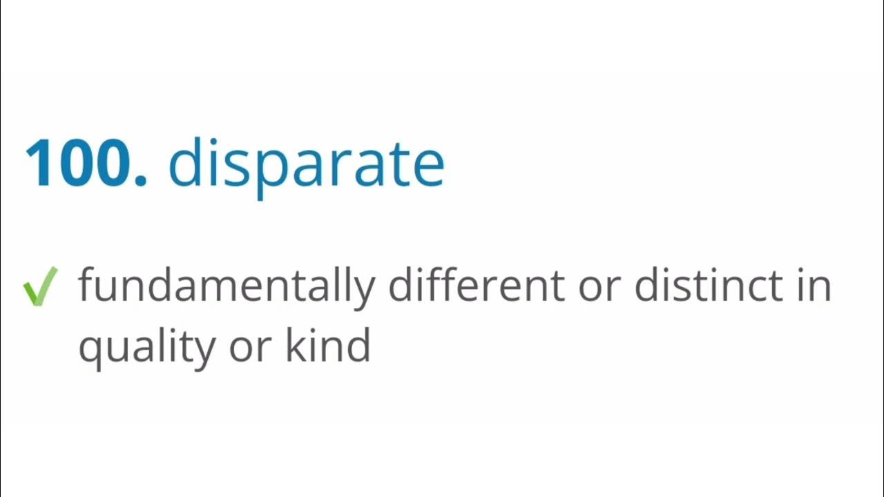 Disparate meaning sentence and pronunciation YouTube